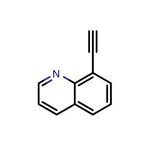 Chemical structure of 8-ethynylquinoline , CAS 103987-81-1, AChemBlock U129015