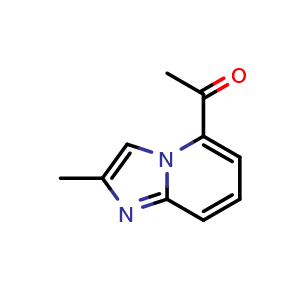 Chemical structure of 1-(2-methylimidazo[1,2-a]pyridin-5-yl)ethan-1-one , CAS 1042981-21-4, AChemBlock U129016