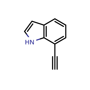Chemical structure of 7-ethynyl-1H-indole , CAS 1057670-22-0, AChemBlock U129027