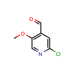 Chemical structure of 2-chloro-5-methoxyisonicotinaldehyde , CAS 1060801-65-1, AChemBlock U129030