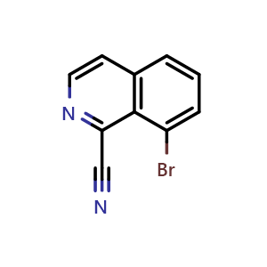 Chemical structure of 8-bromoisoquinoline-1-carbonitrile , CAS 1082734-33-5, AChemBlock U129059