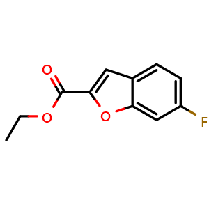 Chemical structure of Ethyl 6-fluorobenzofuran-2-carboxylate , CAS 1089681-84-4, AChemBlock U129073
