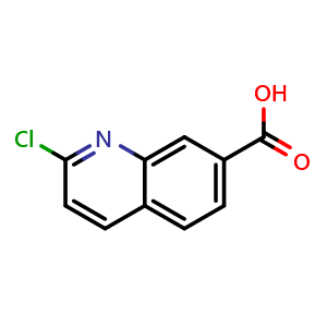Chemical structure of 2-chloroquinoline-7-carboxylic acid , CAS 1092287-40-5, AChemBlock U129077