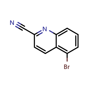 Chemical structure of 5-Bromoquinoline-2-carbonitrile , CAS 1092304-90-9, AChemBlock U129078