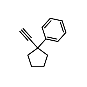 Chemical structure of (1-ethynylcyclopentyl)benzene , CAS 1092352-06-1, AChemBlock U129079
