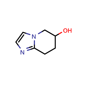 Chemical structure of 5,6,7,8-tetrahydroimidazo[1,2-a]pyridin-6-ol , CAS 1100750-16-0, AChemBlock U129088