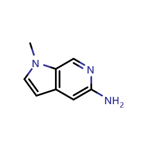 Chemical structure of 1-methyl-1H-pyrrolo[2,3-c]pyridin-5-amine , CAS 1135437-94-3, AChemBlock U129113