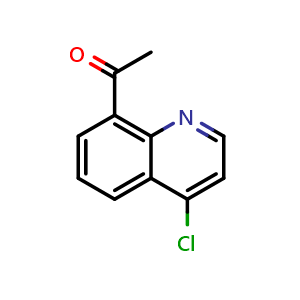 Chemical structure of 1-(4-chloroquinolin-8-yl)ethan-1-one , CAS 114935-94-3, AChemBlock U129118
