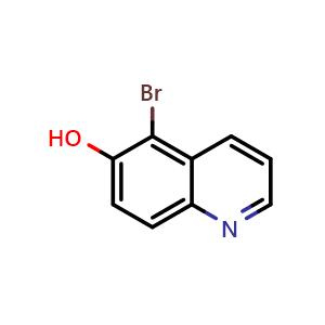 Chemical structure of 5-bromoquinolin-6-ol , CAS 115581-09-4, AChemBlock U129123