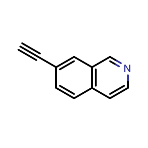 Chemical structure of 7-ethynylisoquinoline , CAS 1158755-29-3, AChemBlock U129132