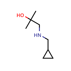 Chemical structure of 1-((cyclopropylmethyl)amino)-2-methylpropan-2-ol , CAS 1178438-03-3, AChemBlock U129157