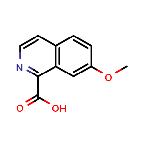 Chemical structure of 7-methoxyisoquinoline-1-carboxylic acid , CAS 1179149-15-5, AChemBlock U129163