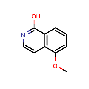 Chemical structure of 5-methoxyisoquinolin-1-ol , CAS 118313-35-2, AChemBlock U129172