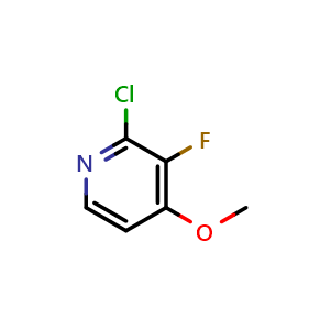 Chemical structure of 2-chloro-3-fluoro-4-methoxypyridine , CAS 1184172-10-8, AChemBlock U129173