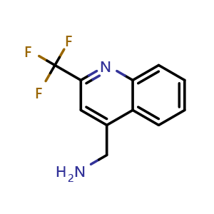 Chemical structure of (2-(trifluoromethyl)quinolin-4-yl)methanamine , CAS 1185292-60-7, AChemBlock U129176