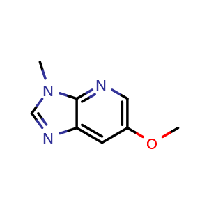 Chemical structure of 6-methoxy-3-methyl-3H-imidazo[4,5-b]pyridine , CAS 1186311-16-9, AChemBlock U129180