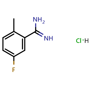 Chemical structure of 5-fluoro-2-methylbenzimidamide hydrochloride , CAS 1187930-24-0, AChemBlock U129185