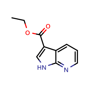 Chemical structure of ethyl 1H-pyrrolo[2,3-b]pyridine-3-carboxylate , CAS 1195622-96-8, AChemBlock U129190