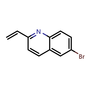 Chemical structure of 6-bromo-2-vinylquinoline , CAS 1201898-11-4, AChemBlock U129199