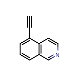 Chemical structure of 5-ethynylisoquinoline , CAS 1203579-37-6, AChemBlock U129202