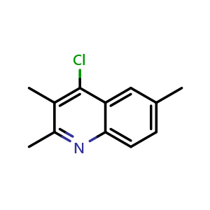 Chemical structure of 4-chloro-2,3,6-trimethylquinoline , CAS 1203-71-0, AChemBlock U129204