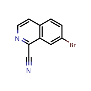 Chemical structure of 7-bromoisoquinoline-1-carbonitrile , CAS 1204334-25-7, AChemBlock U129205