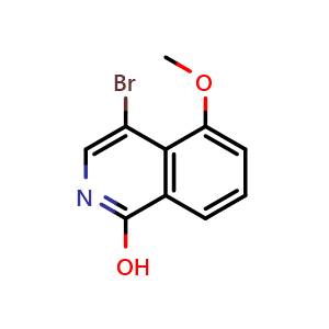 Chemical structure of 4-bromo-5-methoxyisoquinolin-1-ol , CAS 1207448-49-4, AChemBlock U129216