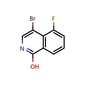 Chemical structure of 4-bromo-5-fluoroisoquinolin-1-ol , CAS 1207448-50-7, AChemBlock U129217