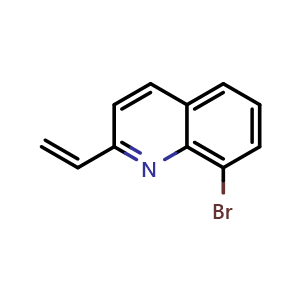 Chemical structure of 8-bromo-2-vinylquinoline , CAS 1208864-37-2, AChemBlock U129226