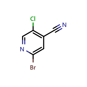 Chemical structure of 2-bromo-5-chloroisonicotinonitrile , CAS 1211537-53-9, AChemBlock U129236