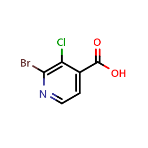 Chemical structure of 2-bromo-3-chloroisonicotinic acid , CAS 1214377-39-5, AChemBlock U129252