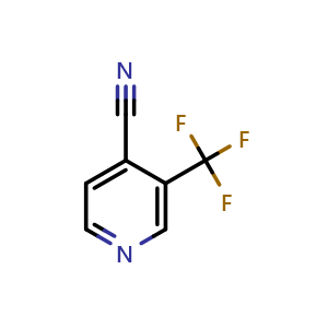 Chemical structure of 3-(trifluoromethyl)isonicotinonitrile , CAS 1214383-56-8, AChemBlock U129253
