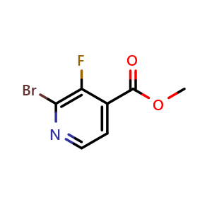 Chemical structure of Methyl 2-Bromo-3-fluoroisonicotinate , CAS 1214385-66-6, AChemBlock U129254