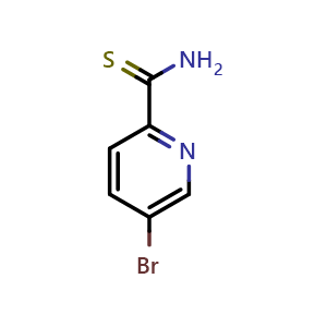 Chemical structure of 5-bromopyridine-2-carbothioamide , CAS 1215520-94-7, AChemBlock U129255