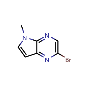 Chemical structure of 2-bromo-5-methyl-5H-pyrrolo[2,3-b]pyrazine , CAS 1217090-32-8, AChemBlock U129263