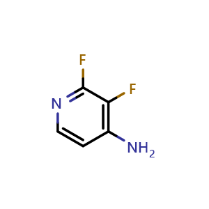 Chemical structure of 2,3-difluoropyridin-4-amine , CAS 1227602-34-7, AChemBlock U129306