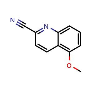 Chemical structure of 5-methoxyquinoline-2-carbonitrile , CAS 1231761-17-3, AChemBlock U129312