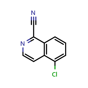 Chemical structure of 5-chloroisoquinoline-1-carbonitrile , CAS 1231761-25-3, AChemBlock U129313