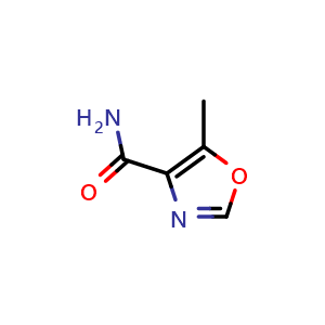 Chemical structure of 5-methyloxazole-4-carboxamide , CAS 1240612-30-9, AChemBlock U129331
