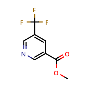 Chemical structure of methyl 5-(trifluoromethyl)nicotinate , CAS 124236-38-0, AChemBlock U129335