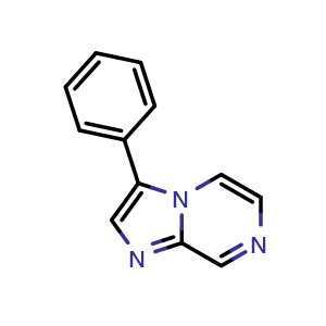 Chemical structure of 3-phenylimidazo[1,2-a]pyrazine , CAS 1244949-15-2, AChemBlock U129336