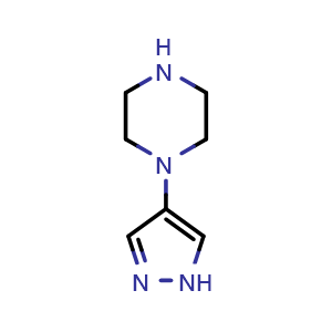 Chemical structure of 1-(1H-pyrazol-4-yl)piperazine , CAS 1249151-02-7, AChemBlock U129350