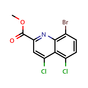 Chemical structure of Methyl 8-bromo-4,5-dichloroquinoline-2-carboxylate , CAS 1260740-38-2, AChemBlock U129398