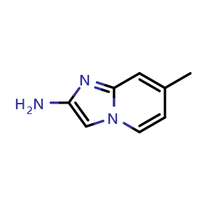Chemical structure of 7-methylimidazo[1,2-a]pyridin-2-amine , CAS 1260854-91-8, AChemBlock U129407