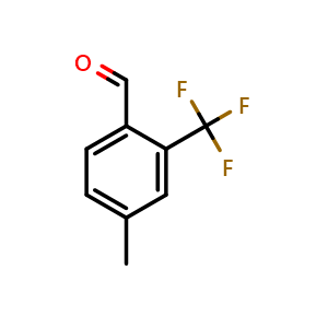 Chemical structure of 2-(trifluoromethyl)-4-methylbenzaldehyde , CAS 1261622-11-0, AChemBlock U129419