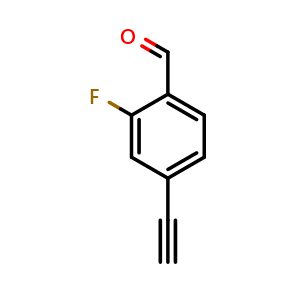 Chemical structure of 4-ethynyl-2-fluorobenzaldehyde , CAS 1267502-64-6, AChemBlock U129439