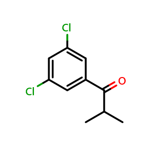 Chemical structure of 1-(3,5-dichlorophenyl)-2-methylpropan-1-one , CAS 1267546-21-3, AChemBlock U129440