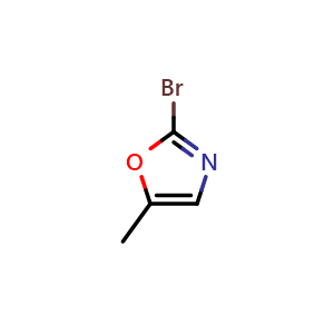 Chemical structure of 2-bromo-5-methyloxazole , CAS 129053-67-4, AChemBlock U129470