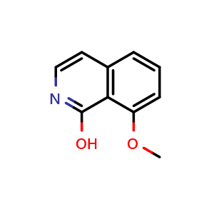 Chemical structure of 8-methoxyisoquinolin-1-ol , CAS 129959-09-7, AChemBlock U129476