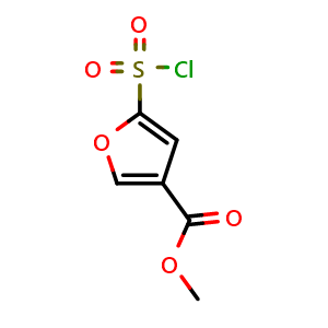 Chemical structure of methyl 5-(chlorosulfonyl)furan-3-carboxylate , CAS 1306607-16-8, AChemBlock U129481